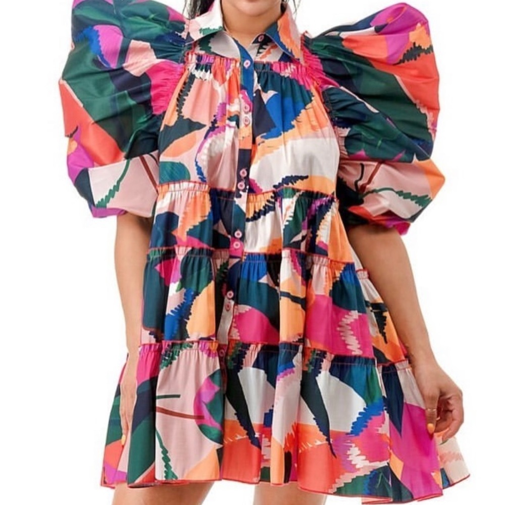 BEAUTIFUL COLORFUL MINI LLUS SIZE DRESS 👗 💐☀️❤️